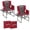 Red side + grey back, variant on Heavy Duty Oversized Directors Camping Chairs 2-Pack – Folding Outdoor Lawn Furniture for Adults – 400lbs Capacity – Side Table, Pocket & Beverage Holder – Portable & Comfortable for Beach, Fishing