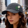 thumbnail image 3 of Ltpwer Baseball Caps for Women Fashionable,Cute embroidered baseball caps,Single Daisy Flower Washed Cotton Hat,Adjustable Vintage for Nature Lovers,Streetwear,Travel & Weekend Outings Grey One Size, 3 of 4
