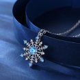 thumbnail image 3 of 1 pcs Snowflake necklace blue pendant women's chain jewelry gift, 3 of 3