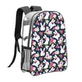 thumbnail image 3 of Kdxio Rabbit And Rose Clear Backpack, Transparent Bookbag for School for Women Men, Capacity Clear Bag for College, Travel, 3 of 7