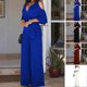 thumbnail image 2 of 2025 Women Summer Jumpsuit Off Shoulder Hollow Out Half Sleeves Deep V Neck High Waist Dress-up Wide Leg Deep Crotch OL Style Summer Jumpsuit Women Cl, 2 of 5