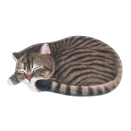 

Cute Sleeping Cat Shaped Bedroom Anti-Slip Area Rug Floor Mats Dragon-lit Art Carpet for Home (30x 15.75 in)