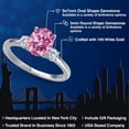 thumbnail image 2 of Gem Stone King 14K White Gold Pink Moissanite and Moissanite Engagement Ring for Women | 2.20 Cttw | Oval 9X7MM | Gemstone Birthstone | Size 8, 2 of 6