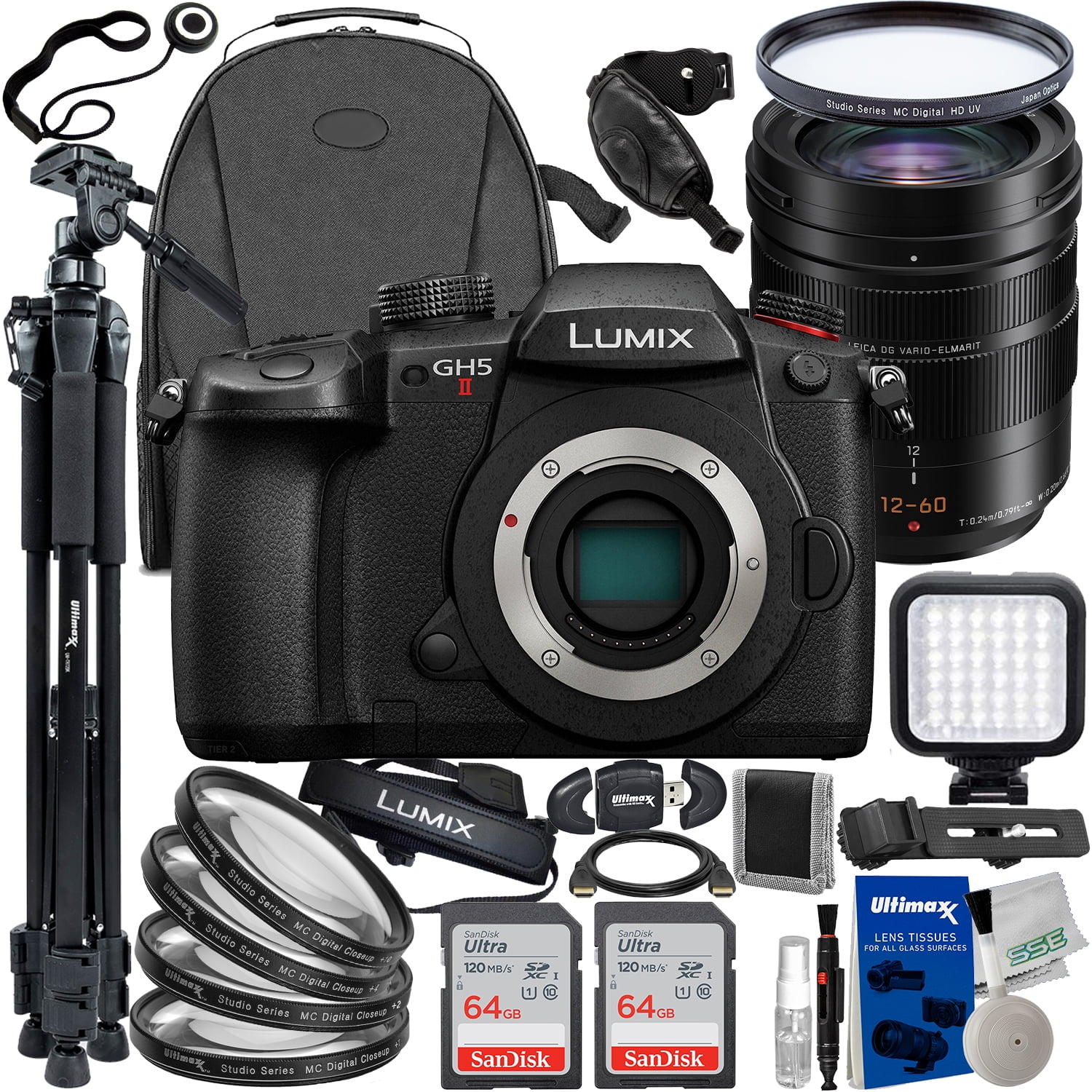 Panasonic Lumix GH5 II Mirrorless Camera with 12-60mm f/2.8-4 Lens - 18PC Bundle - Walmart.com