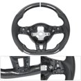 thumbnail image 3 of Carbon Fiber Racing Steering Wheel, D Shaped Steering Wheel Grey Stitching  for MK6 GTI R 2009-2013, 3 of 7