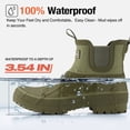 thumbnail image 2 of SMILIN Shell Wide Round Toe Rain Boots for Women, Classic Chelsea Women's Rubber Garden Shoes, Green, Size 6, 2 of 8