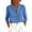 Light Blue, variant on Women's Cotton Linen Button Down Shirt Lapel Collar Long Sleeve Cuffed Textured Solid Casual Blouse Top Blue 2XL