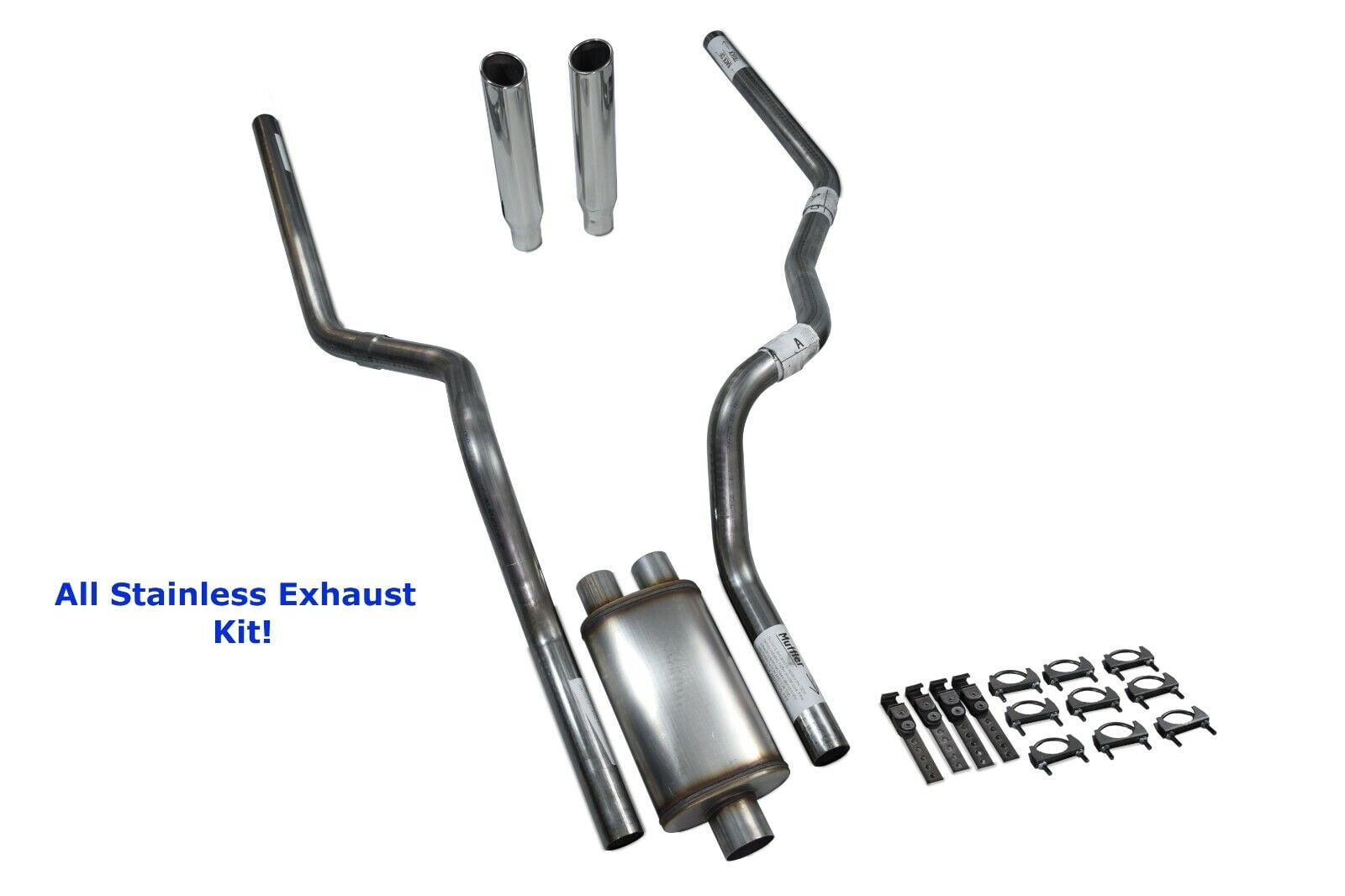 AllStainless Dual Exhaust Kit Chevy GMC 1500 9906 Jones Full Boar