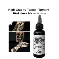 Professional Tattoo Ink Supply 2oz Black Tatoo Ink 60ml Color Pigment for Tattoo Body Art Eyebrow Permanent Makeup