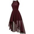 thumbnail image 4 of Vestido de cóctel para mujer, vestidos de fiesta sin mangas irregulares de encaje., 4 of 4