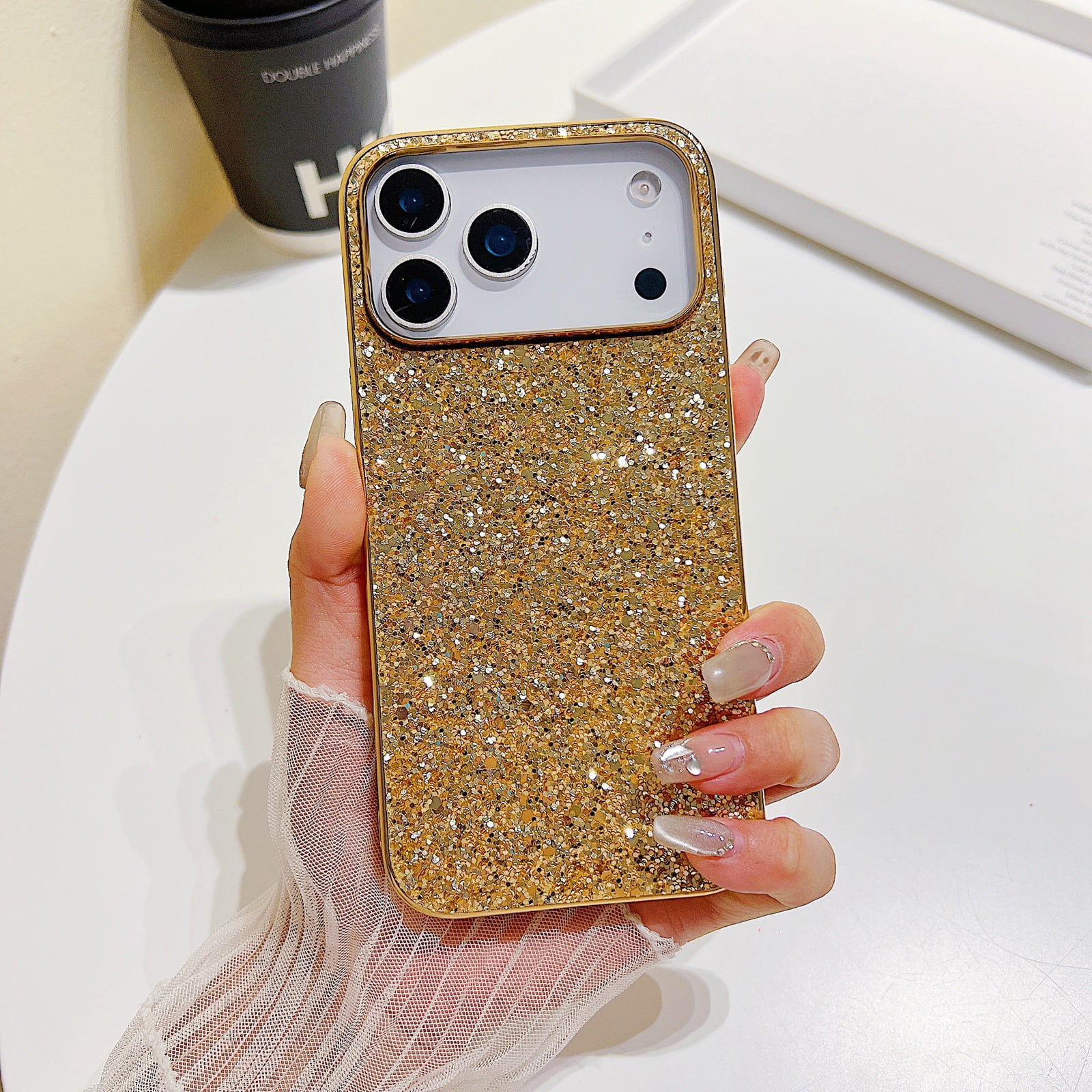 Glitter Sparkly Shiny Bling Case for iPhone 17 Pro Max, Ultra Slim Phone  Case for Women Girls, Luxury Cover Anti-drop Shockproof Lightweight  Protective for iPhone 17 Pro Max Crystal Case, Gold -