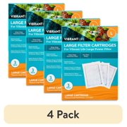 (4 pack) Vibrant Life Large Filter Cartridge for Freshwater and Saltwater 10- to 20-Gallon Aquariums, 3 Count