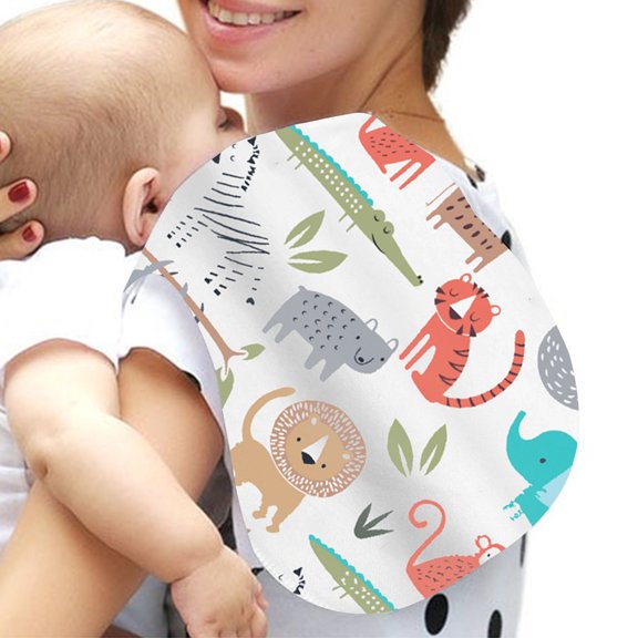 Delliss Baby Feeding Cute Print Towel Burping Cloth Double-Layer Nursing Trendy Towel Red