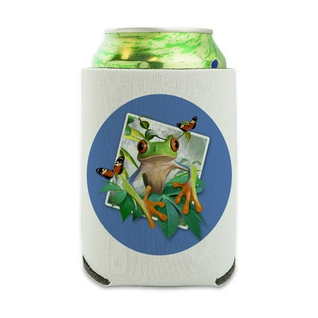 

Tree Frog Selfie Picture Rainforest Can Cooler - Drink Sleeve Hugger Collapsible Insulator - Beverage Insulated Holder