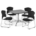 thumbnail image 5 of OFM Multi-Use Break Room Package, 42" Square Table with Fabric Stack Chairs, Gray Nebula Finish with Chrome-Plated Steel Base and Wine Seats (PKG-BRK-044), 5 of 5