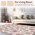 thumbnail image 2 of ODIKA 5'x7' Machine Washable Non-Slip Area Rug, Dancing Petal Mosaic with Interlocking Spotted High Traffic Rug, Pink, 332300, 2 of 7
