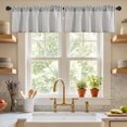 thumbnail image 5 of Hiasan 52 x 18 Inch Kitchen Valance, Linen Striped Valance for Kitchen Bedroom, Rod Pocket French Cottage Farmhouse Light Filtering Window Valance Curtain, Vertical Striped Blue, 1 Panel, 5 of 9