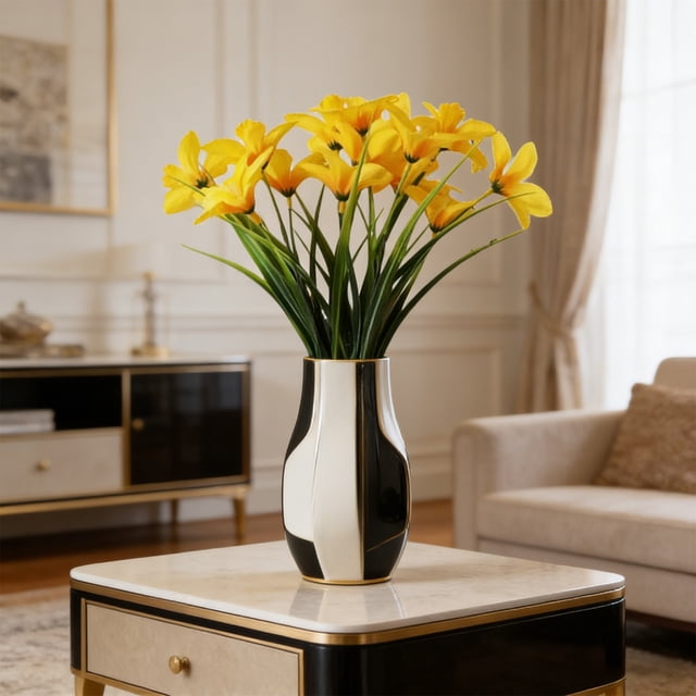Artificial Flower Bouquet Daffodils Lilies Faux Floral Arrangements And Faux Greenerys For Indoor Outdoor Wedding Decor