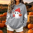 thumbnail image 2 of Cmtiyu Halloween Hoodies for Women, Baggy Ghosts Printing Long Sleeve Drawstring Pullover Sweatshirts, Casual Party Hoodies With Pocket, S-2XL, 2 of 7