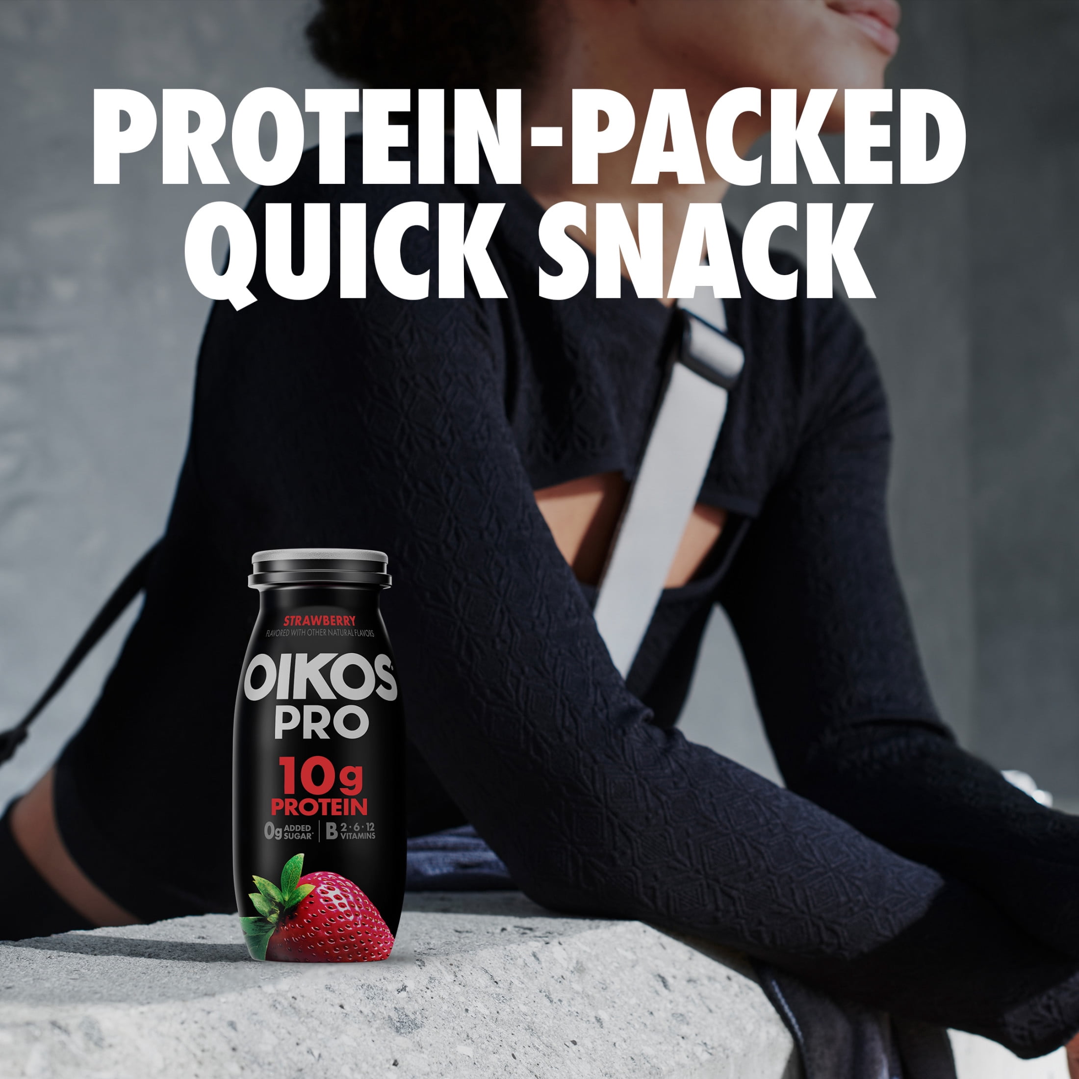 Oikos Pro Shots 10g Protein, Strawberry Cultured Dairy Drinks Bottles, 3.1 fl oz, 6 Count​