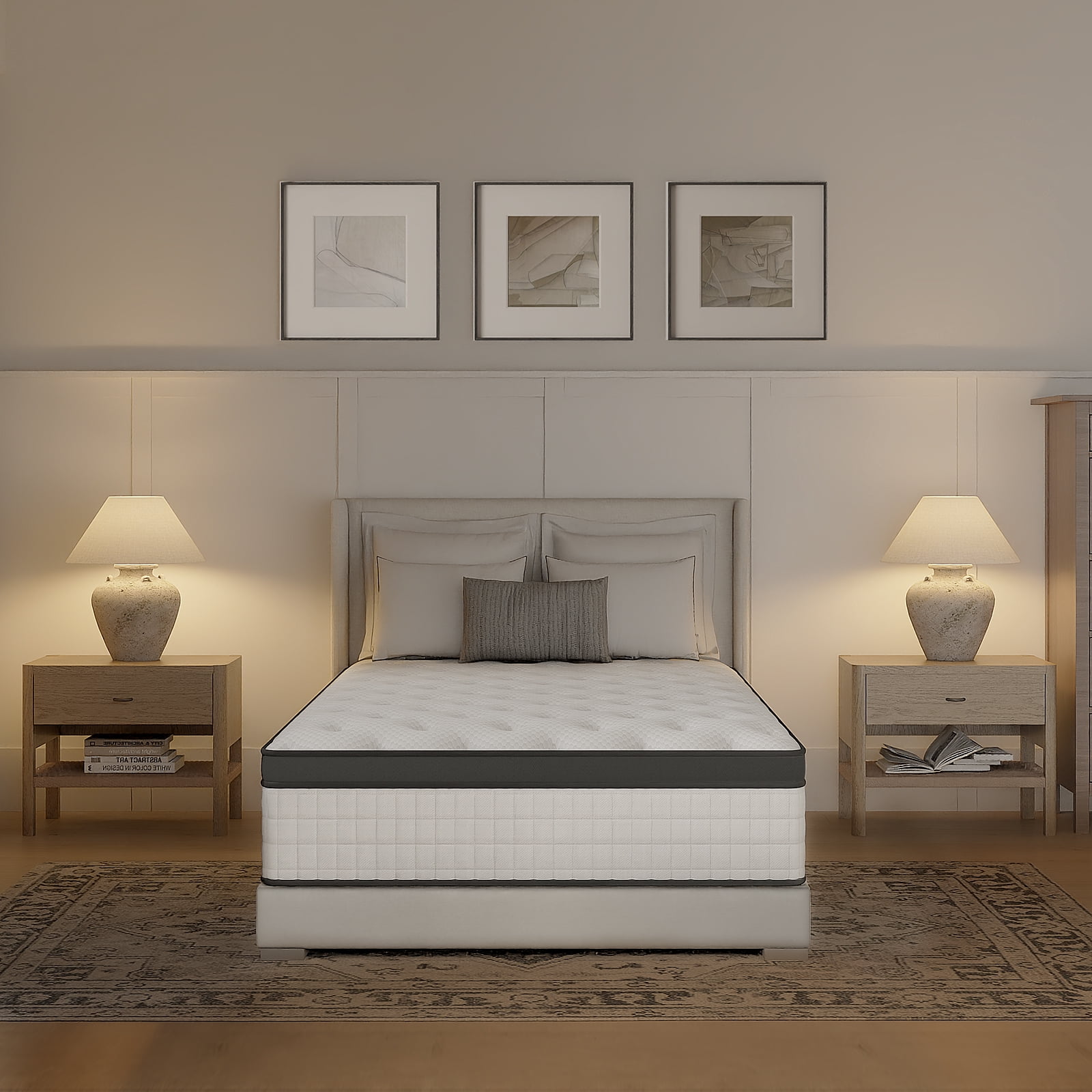 Evitormill 12" Twin Size Hybrid Spring Boxed Mattress - Medium Firm Memory Foam
