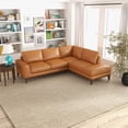 thumbnail image 5 of Allestar Living Room L-Shaped Tufted Leather Tan Right-Facing Sectional Sofa, 5 of 7