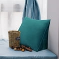 thumbnail image 3 of WOWMAX Reading Pillow Bed Wedge Large Adult Backrest Lounge Cushion with Pocket Firm Back Support for Sitting Up in Bed Couch Without arms for GERD Heartburn Velvet for Christmas/Holidays Cyan, 3 of 7