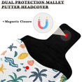 thumbnail image 3 of Haosy Palm Trees Shells Wave Golf Mallet Putter Cover Strong Magnetic Leather Golf Club Headcover Closure, 3 of 7