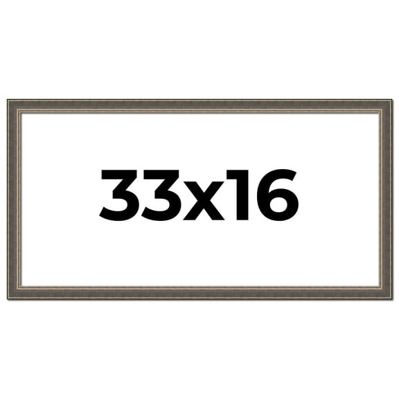 33x16 Frame Silver Real Wood Picture Frame Width 1.25 Inches | Interior Frame Depth 0.5 Inches |
