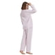 thumbnail image 3 of Apparonia Conjuntos de Pijama para Mujer Ropa de Dormir de Algodón Camisa de Manga Larga con Botones Al Frente y Pantalón Ropa de Dormir Cuello con Solapa Pjs Conjuntos de Descanso Rayas Rosas M, 3 of 5