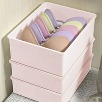 Stackable Underwear Storage Box with Lid - Plastic Drawer Organizer Panty Organizer, Bra and Panty Divider for Closet Dresser Shelf