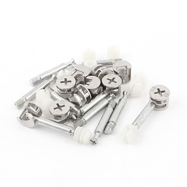 10pcs Furniture Connector Cam Fittings Pre-inserted Nuts Dowels Sets
