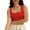Red, variant on Womens Basic Square Neck Sleeveless Crop Tops Cute Double Layer Seamless Slim Fit Tank Tops