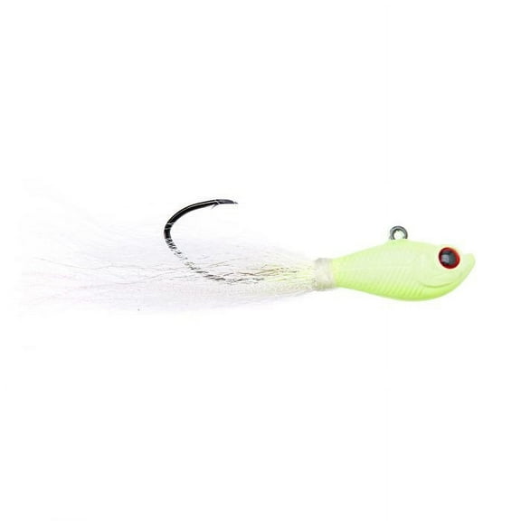 Eagle Claw TKBJ3G-7/0 Trokar Bucktail Jig 3 oz 7/0 Hook Glow