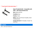 thumbnail image 2 of Outer Tie Rod End Kit - Compatible with 2002 - 2007 Buick Rendezvous 2003 2004 2005 2006, 2 of 2