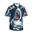 thumbnail image 2 of Balery Shark Print Men's Hawaiian Shirts Short Sleeve Beach Shirt Relaxed Fit Vacation Button Down Shirts-Medium, 2 of 9