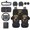 Leopard Sunflower Black Leopard, variant on FUIALDOLG Tropical Floral Hibiscus 16 PCS Car Seat Covers Set for Women with Steering Wheel,Seat Belt,Storage Bag,Rear View Mirror,Car Armrest Cushion,Headrest Pillow Sun Visor Storage Bag