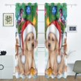 thumbnail image 2 of Coolnut Window Curtains Watercolor Christmas Puppy Thermal Insulated Blackout Grommet Printed Window Treatment Drapes - 84x55 in - Polyester 2 Panels, 2 of 5