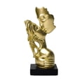 thumbnail image 1 of Escultura de beso de pareja, adorno artesanal, regalo para novia, figura de amor novedosa. Dorado, 1 of 9