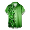 thumbnail image 2 of Alkepwun St Patricks Day Mens Irish Clover Printed Shirt Holiday Hawaiian Shirts for Men Casual Button Down Short Sleeve Shirt Plus Size on Clearance, 2 of 5