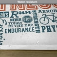 thumbnail image 6 of Ambesonne Fitness Place Mats Set of 4, Retro Words Lifestyle, Standard Size, Dark Blue Orange and White, 6 of 6