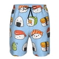 thumbnail image 4 of Disketp Men'S Swim Trunks Hawaiian Breathable Surf Beach Swimsuits Mesh Lining Beach Shorts With Pockets-Kawaii Sushi (2), 4 of 9