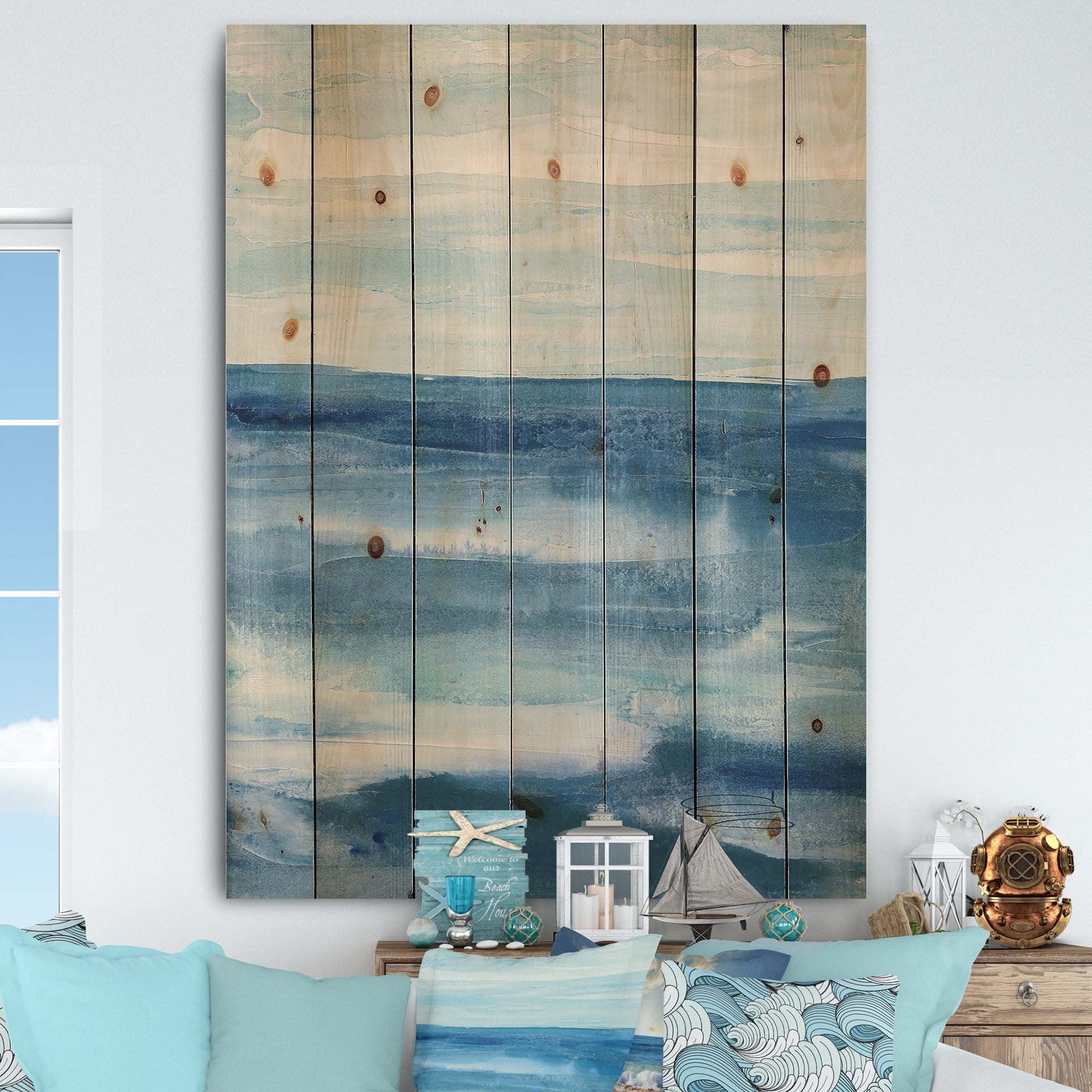 DESIGN ART Designart 'Lost in Blue Panel' Nautical & Coastal Print on ...