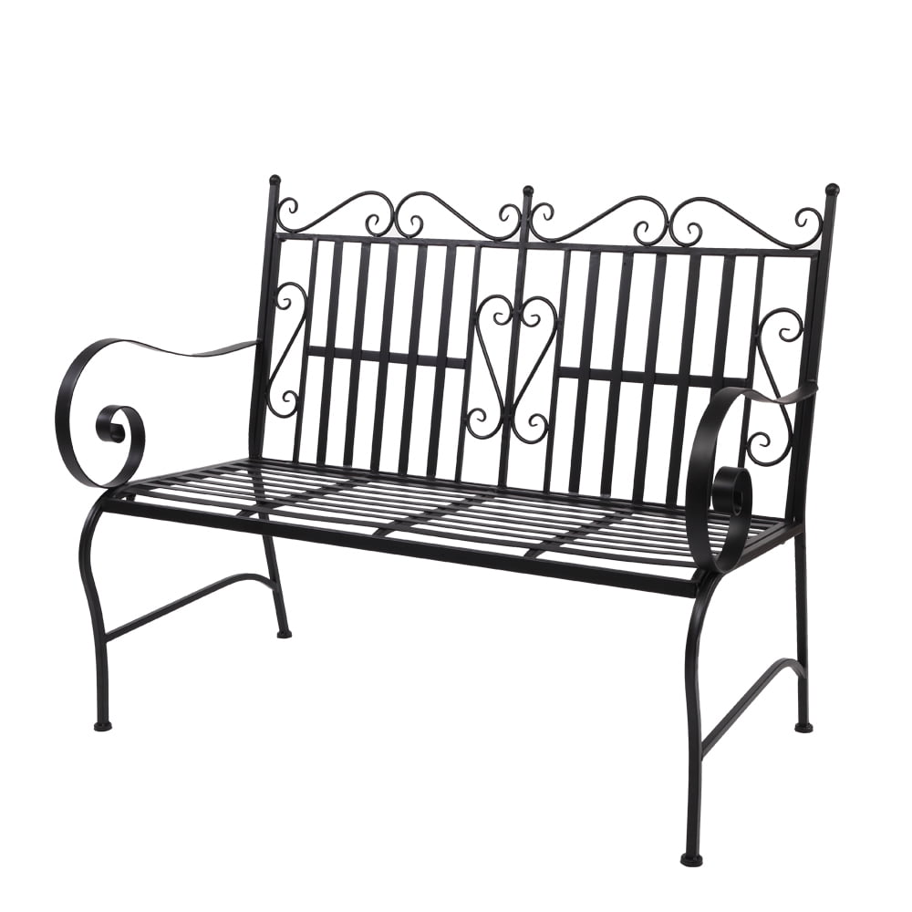 Patio Garden Bench with Backrest, Outdoor Metal Loveseat for Park, Yard Patio Garden Bench with Backrest, Outdoor Metal Loveseat for Park, Yard