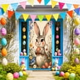 thumbnail image 6 of Easter Bunny Door Cover Happy Easter Door Decorations 35x71" Easter Bunny & Eggs Banner Easter Spring Eggs Backdrop Door Cover Party Outdoor Indoor Home Decor, 6 of 8