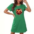 thumbnail image 1 of Pyjamas d'Halloween pour Femmes, Grande Taille, Robe de Nuit Courte avec Imprimé Poitrine et Col Rond, Tissu Polyester Doux pour un Sommeil Confortable Ou Tenue Décontractée, 1 of 3