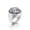 Grey, variant on Unisex Stainless Steel Classic Domen Solid Simple Single Shiny Round Pink Gemstone Ring Princess Cut Smooth Wedding Band Silver Size 6