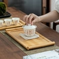 thumbnail image 2 of Bamboo Serving Tea Tray Book Scroll Japanese-Style Kung Fu Tea Table Rectangular Tea Accessories, 2 of 9