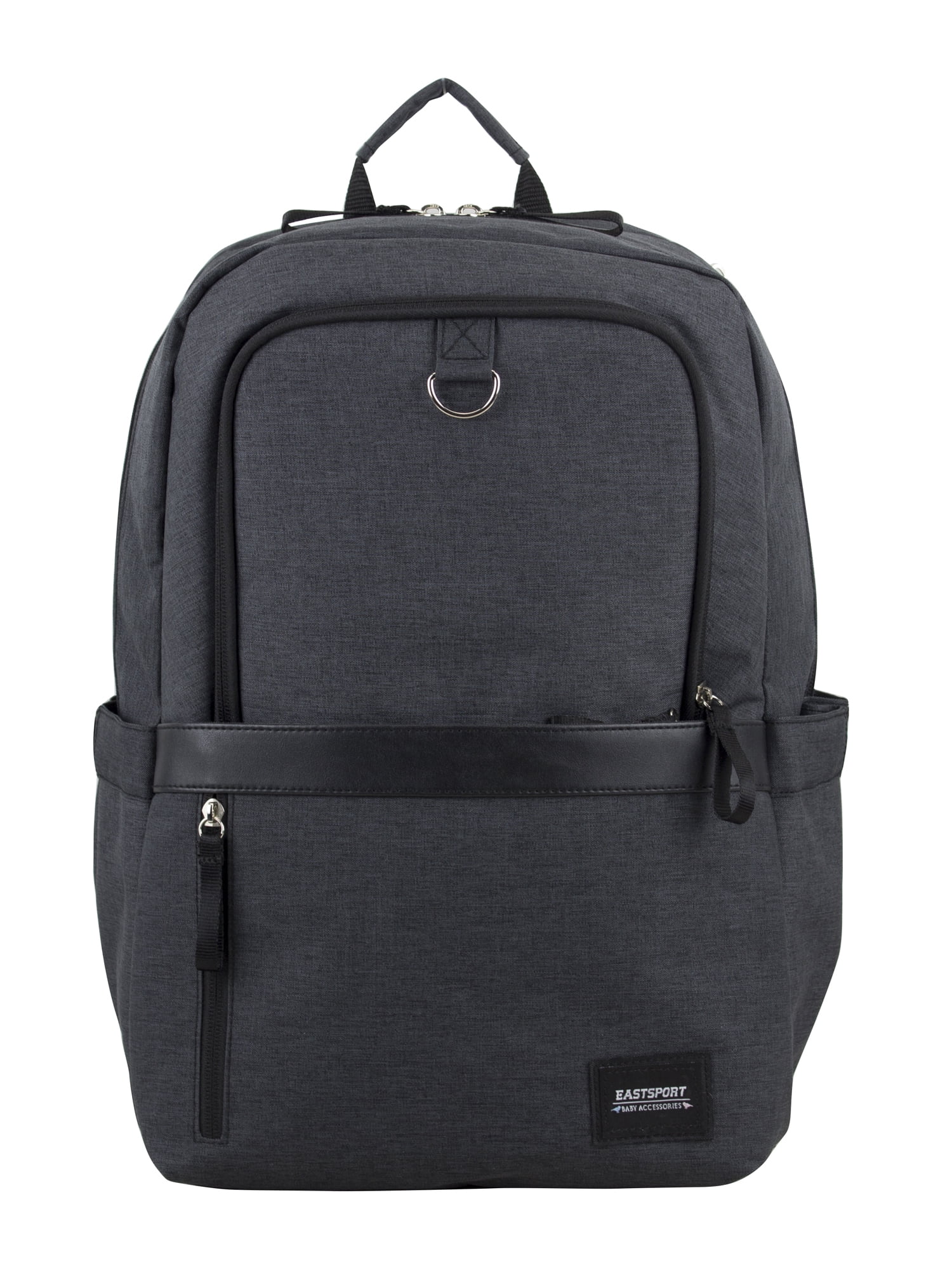 Eastsport Large Capacity Weekender Tech Backpack Diaper Bag with Changing Pad, Dark Grey