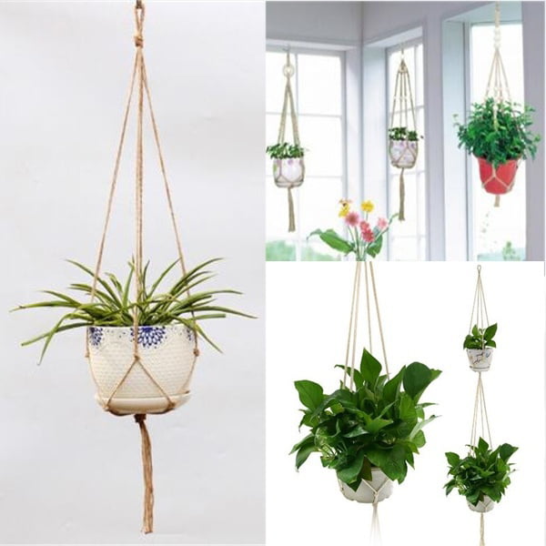 Vintage Macrame Plant Hanger Flower Pot Holder String Hanging Rope Wall Decor 